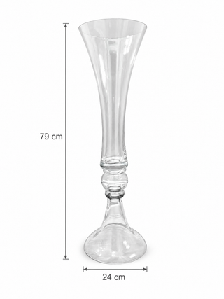 Tall Glass Trumpet Vase